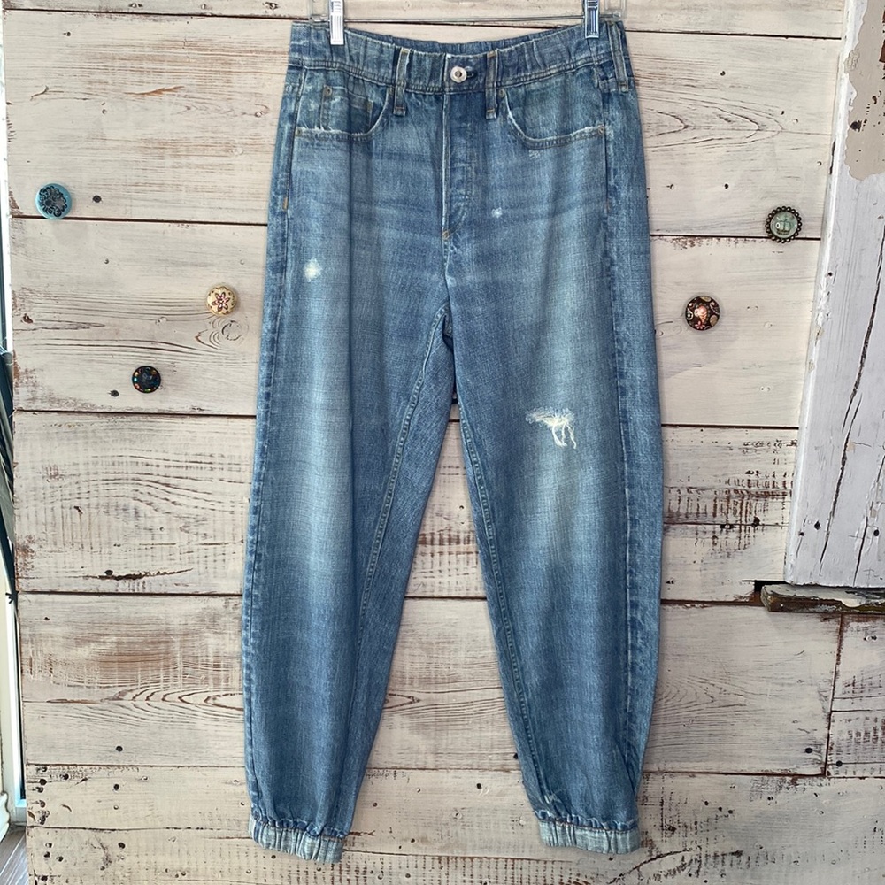 Rag & Bone denim, distressed, fabric joggers